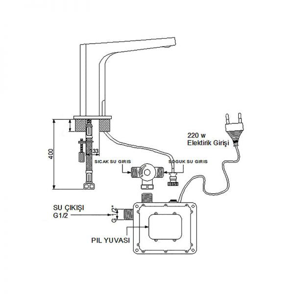 Newarc Tekno Aqua Fotoselli Lavabo Bataryası